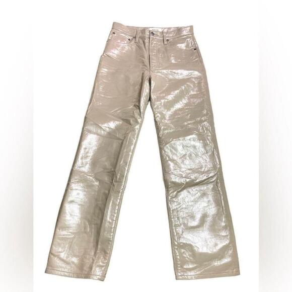 Agolde - Recycled Leather 90's Pinch Waist Pants - Picture 5 of 15